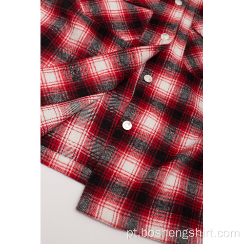 Atacado Stretch Plaid Flannel Fashion Men&#39;s Custom Shirt
